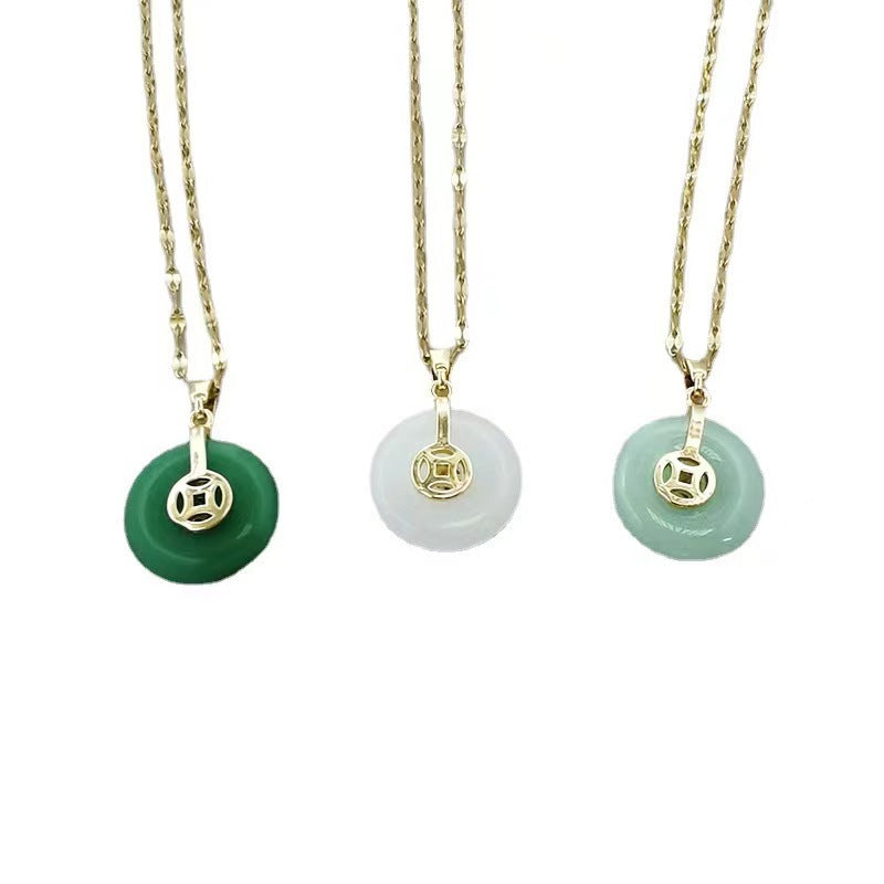 Women's Lip Chain With Peace Buckle Fu Character Necklace