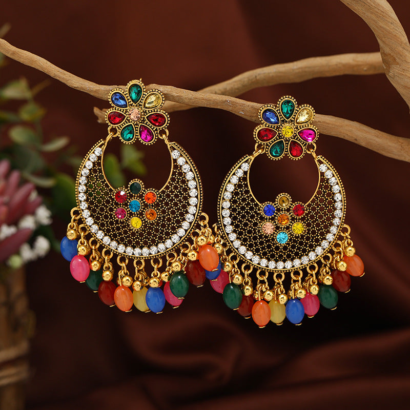 Women's Retro Ethnic Style Carved Hollow Alloy Bohemian Indian Ear Hook