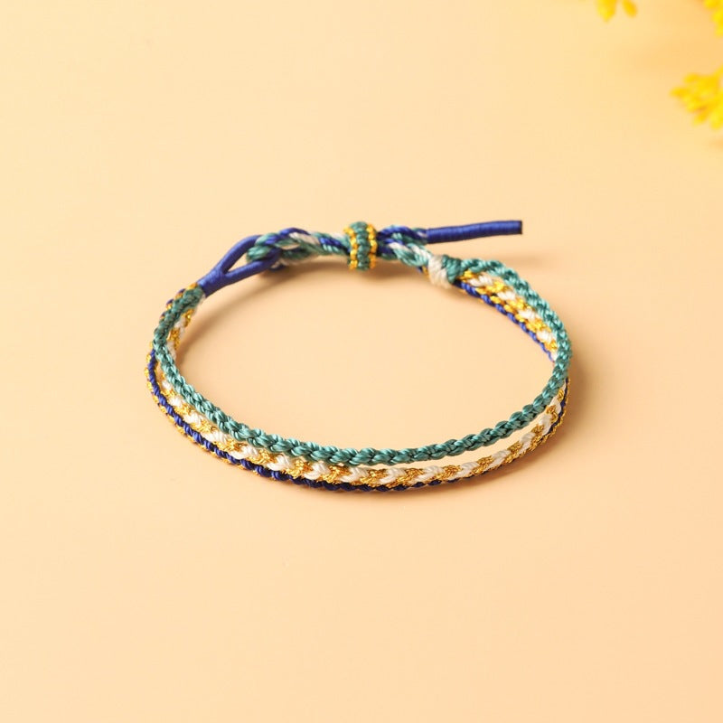 Children's Colorful Braided Rope Wrist String Safe Red Bracelet