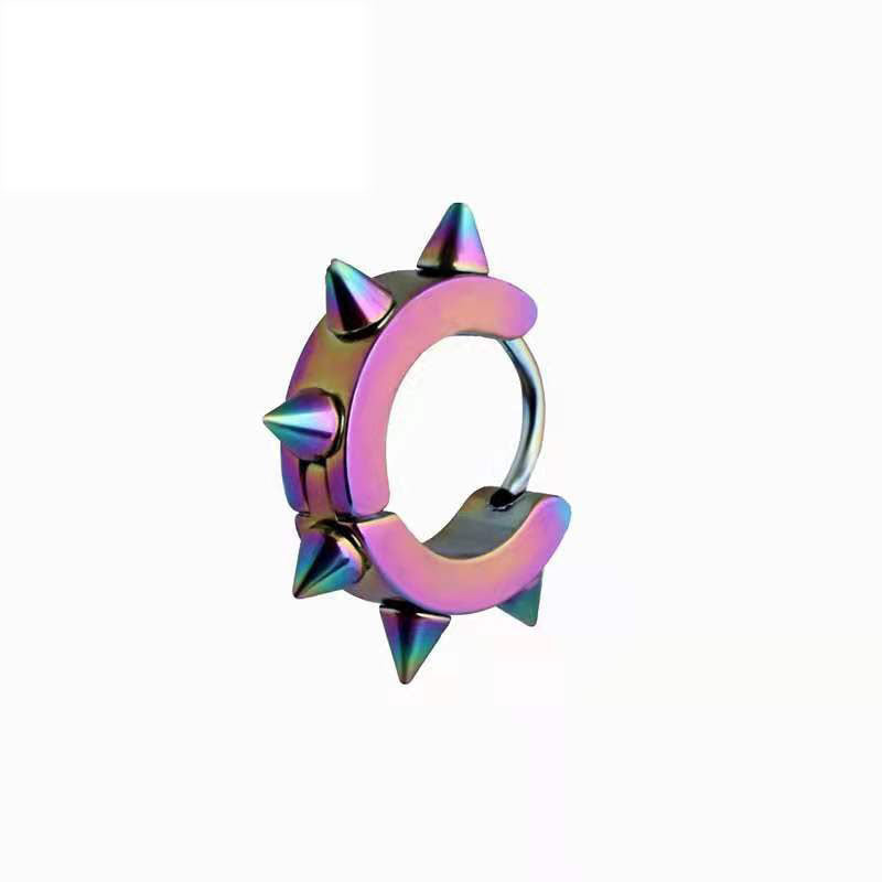 Steel Pointed Cone Ear Clip Fashion Six Earrings