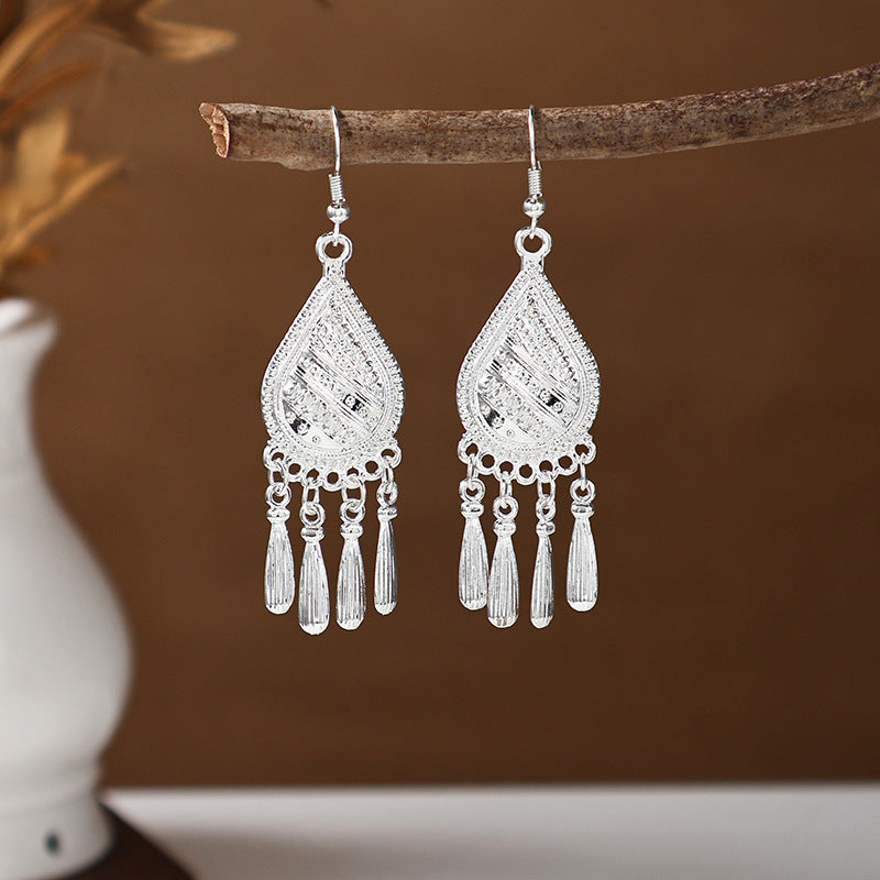 Women's Ethnic Style Imitation Miao Sier Colorful Earrings