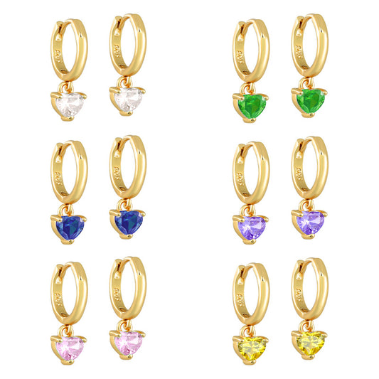 Affordable Luxury Fashion Heart-shaped Design Frosty Style Female Earrings