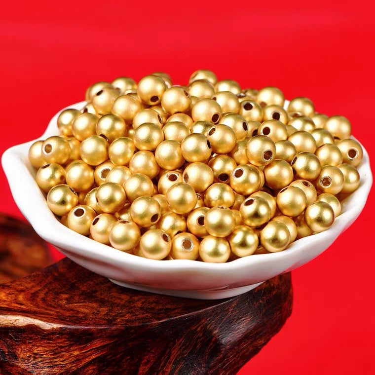 Alluvial Gold Beads Frosted Small Golden Matte Jewelry Accessories