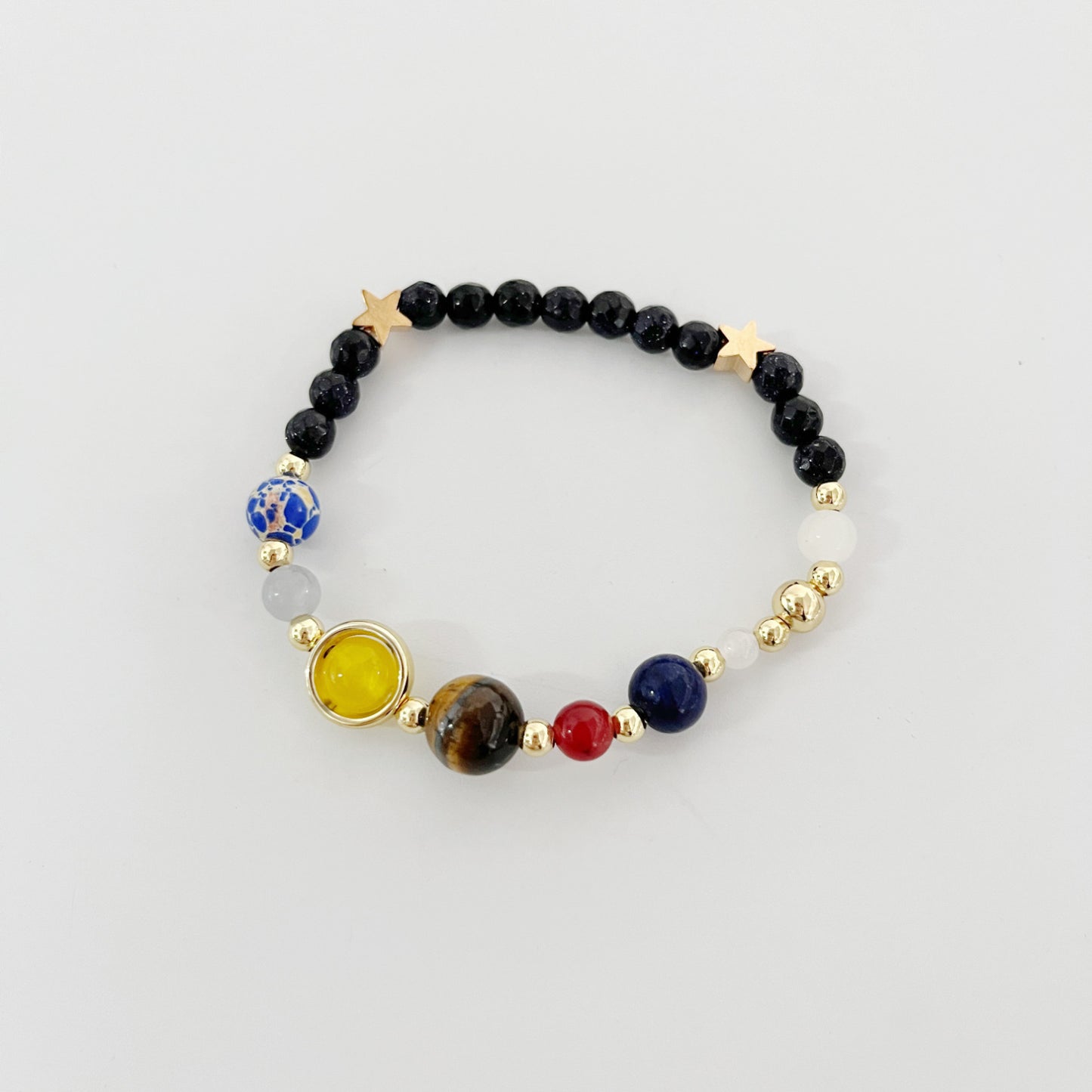 Women's & Men's Colorful Volcanic Rock Woven String Beads Crafts Bracelet