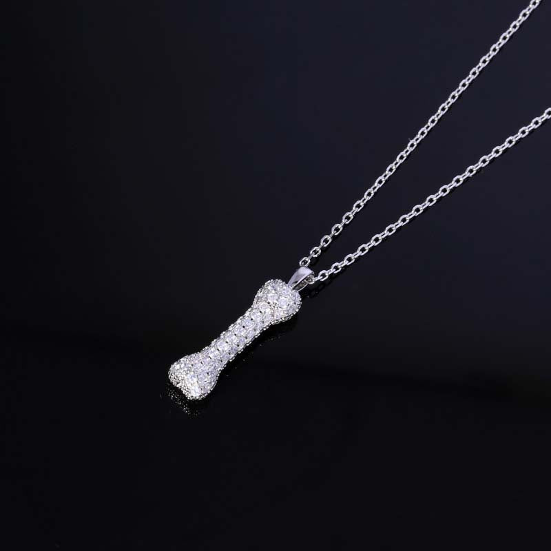 Women's & Men's Wang Trendy Bone Sweet Cool Hip Hop Style Zircon Necklaces