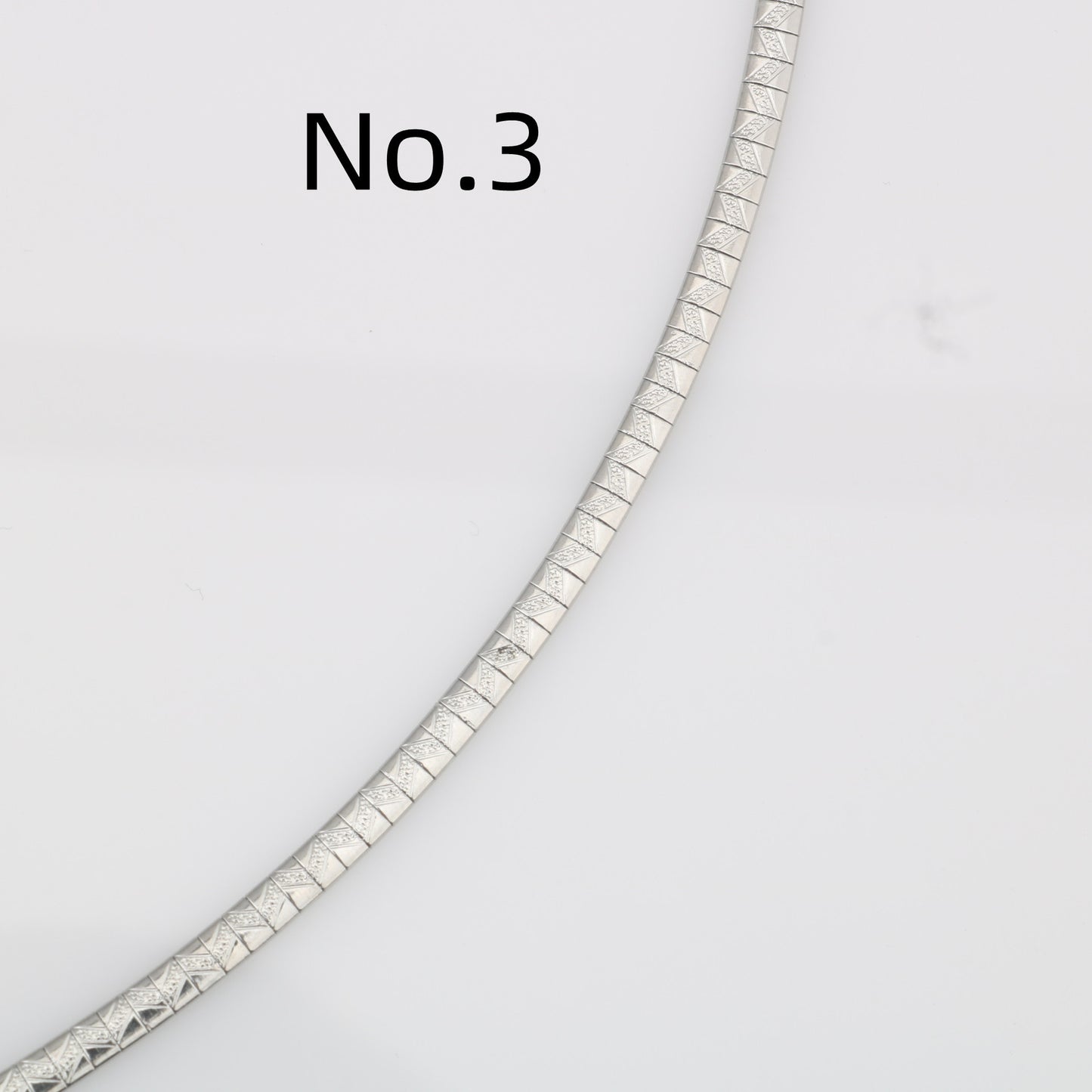 Women's Stainless Steel Embossed Titanium Flat Snake Necklaces
