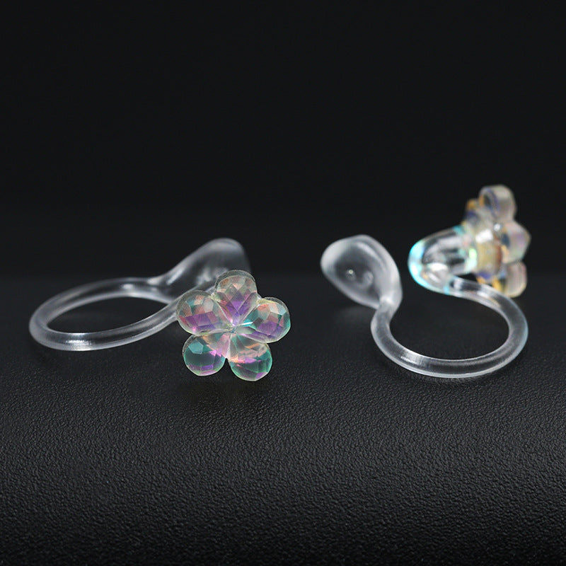 Fairy Flower Resin Summer Style Sweet Simple Temperament Stud Earrings