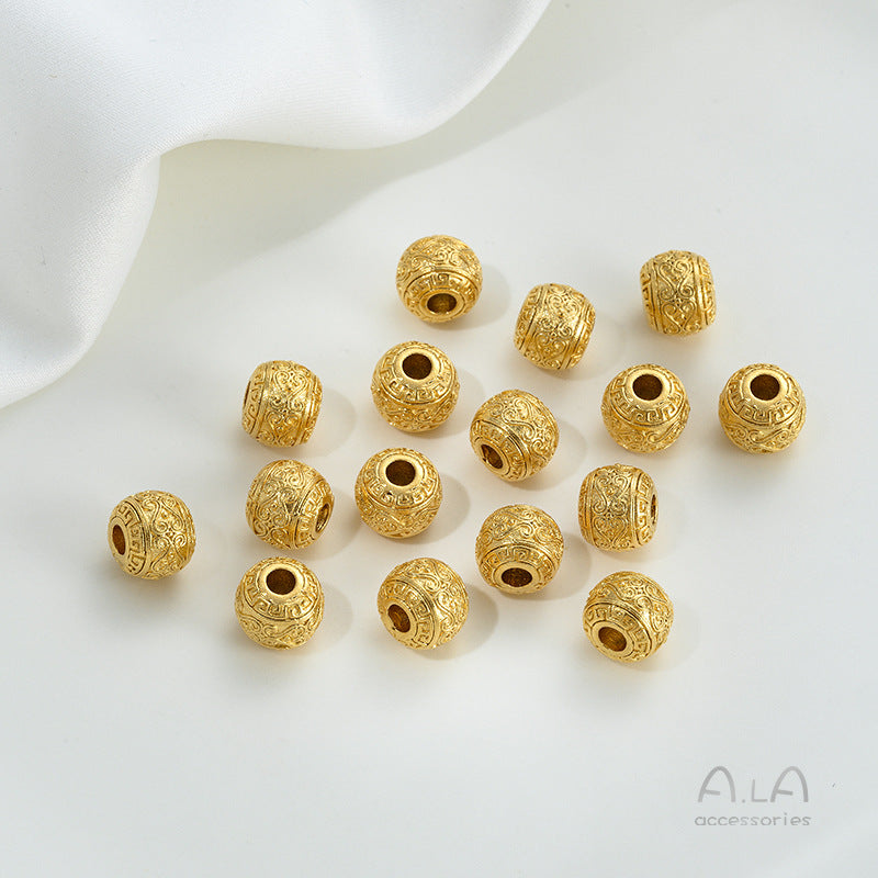 Alluvial Gold Wheel Spacer Beads Copper Jewelry Accessories