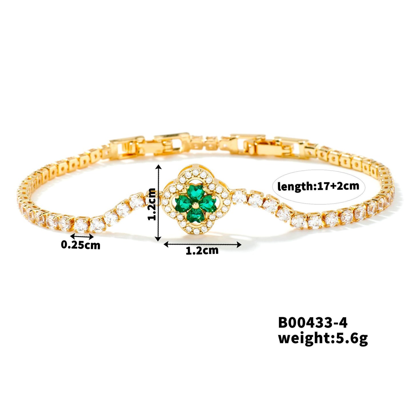 Zircon Clover Female Sweet High Sense Bracelets