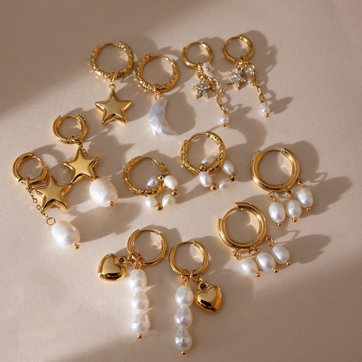 Stainless Steel Pearl Fashion Classic Baroque Earrings