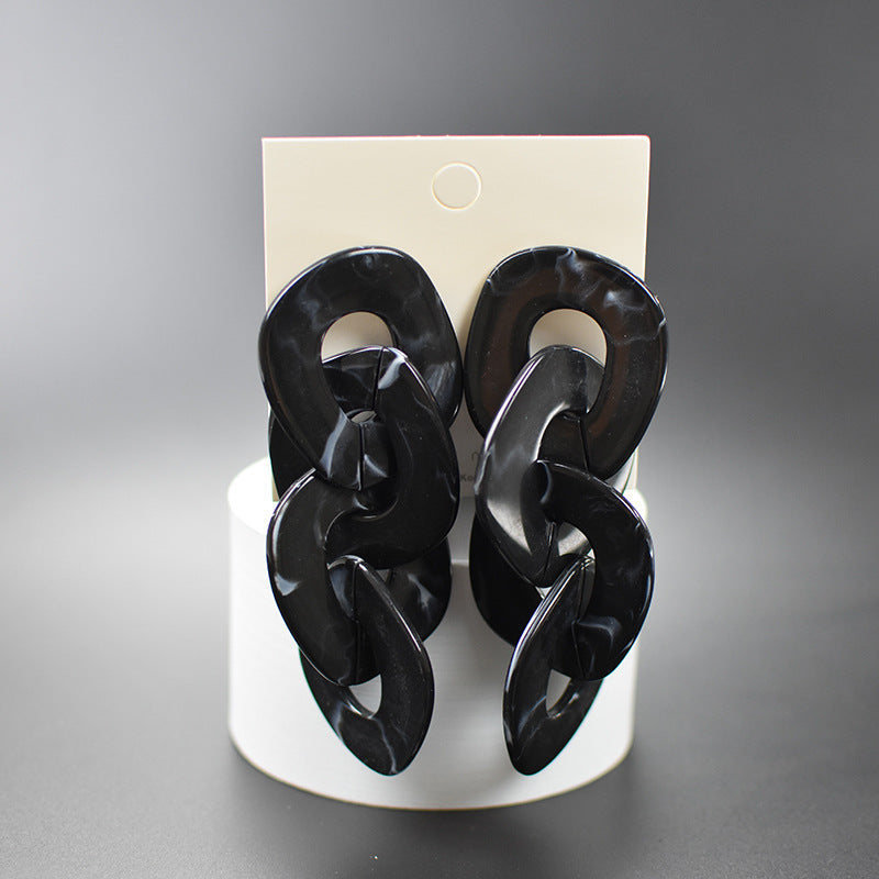 Exaggerated Large Popular Geometric Acrylic Plate Rings
