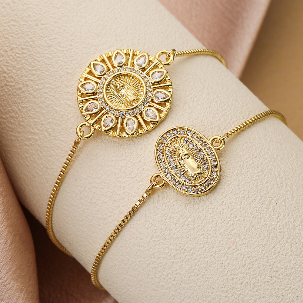 Minority Simple Senior Virgin Mary Zircon Bracelet