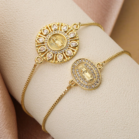 Minority Simple Senior Virgin Mary Zircon Bracelet