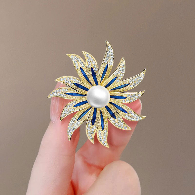 Women's Micro Zircon Brooch Exquisite Plant Pin Brooches