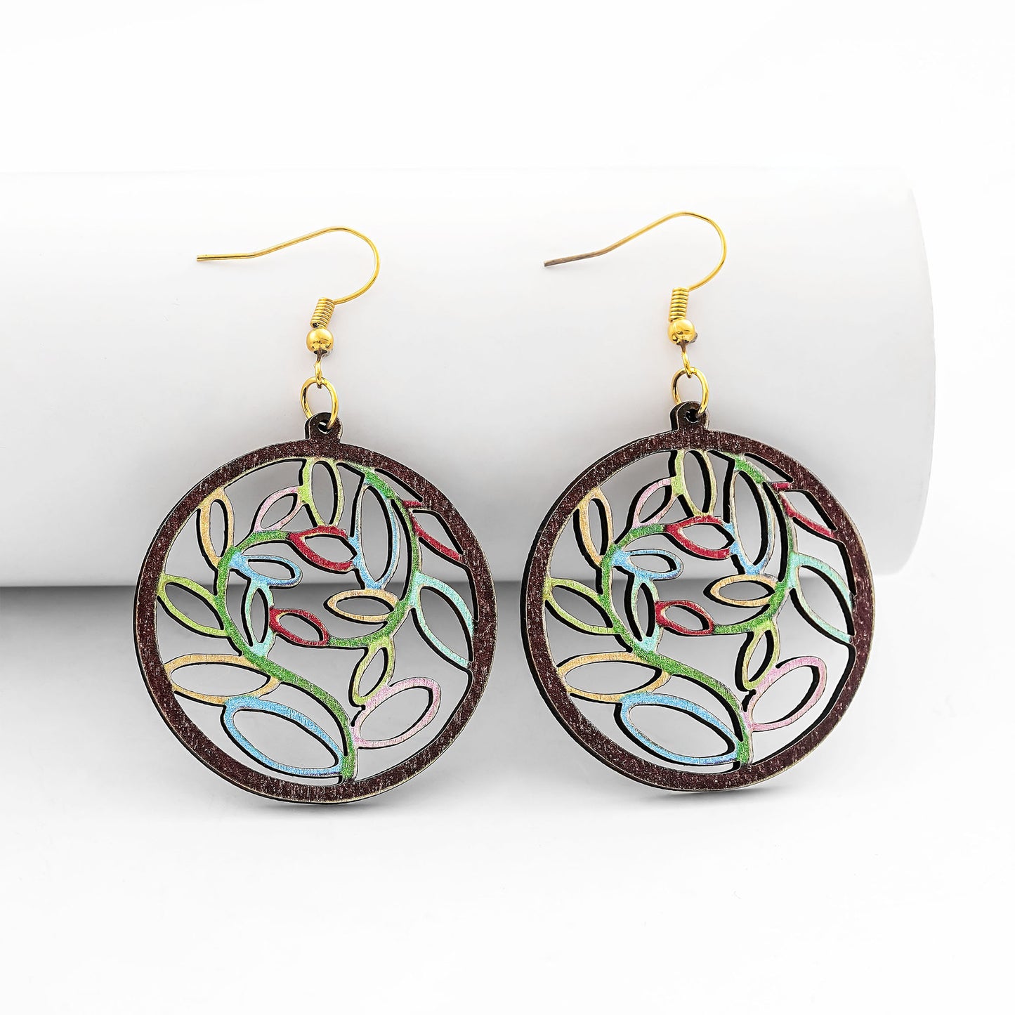 Fully Managed Environmentally Friendly Wooden Retro Personalized Rugby Style Earrings
