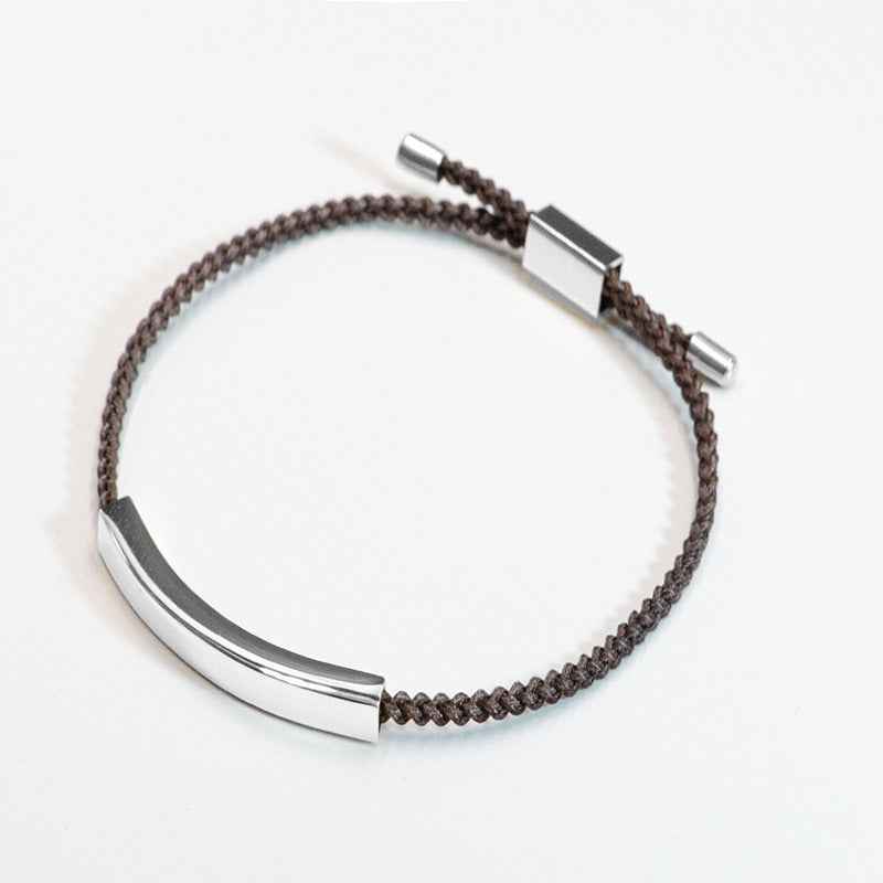 Steel Engraved Hollow Tube Couple Adjustable Inspirational Bracelets