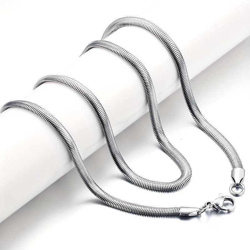 Steel Chain Like Flat Snake Choker Bones Male Female Personality Necklaces