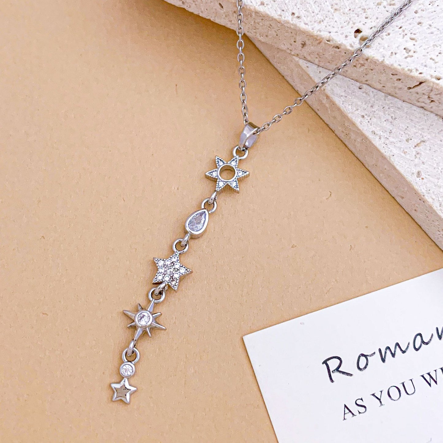 Combination Design Titanium Steel Niche Temperament Korean Style Clavicle Necklaces
