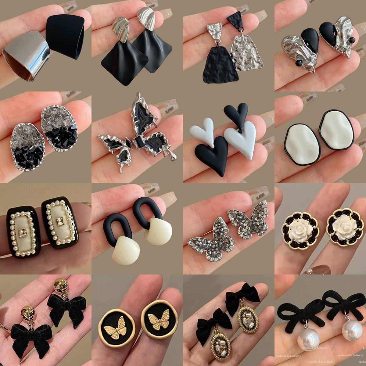 Women's Black White Ear Fashionable Temperament Hot Entry Lux Earrings