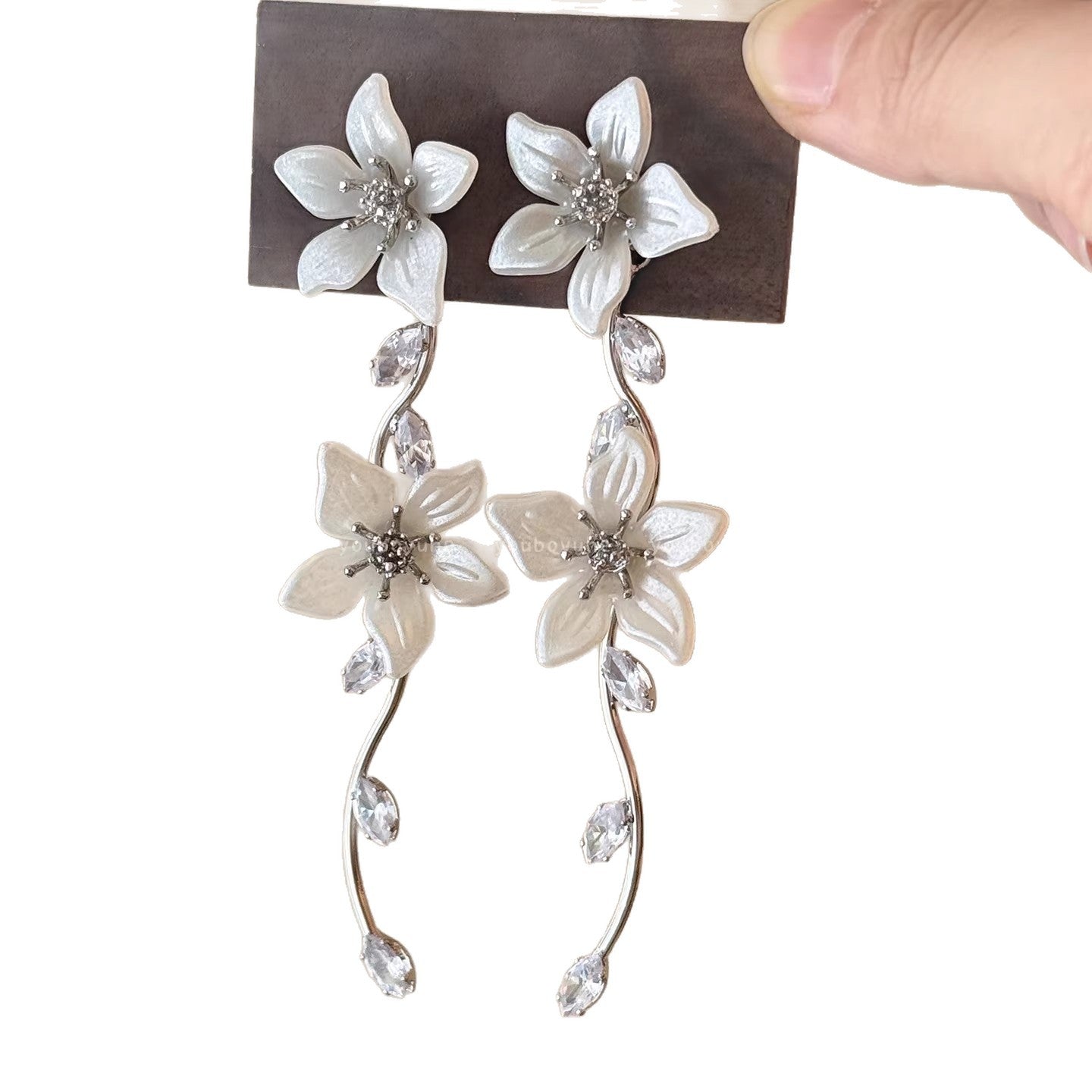 Women's Flower Zircon Long Fringe Seaside High Sense Vacation Style Rings