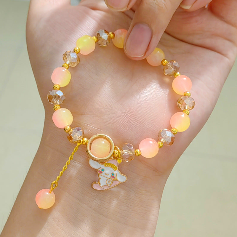 Women's Sweet Live Gift Small Jewelry Gradient Cartoon Two-color Bracelets