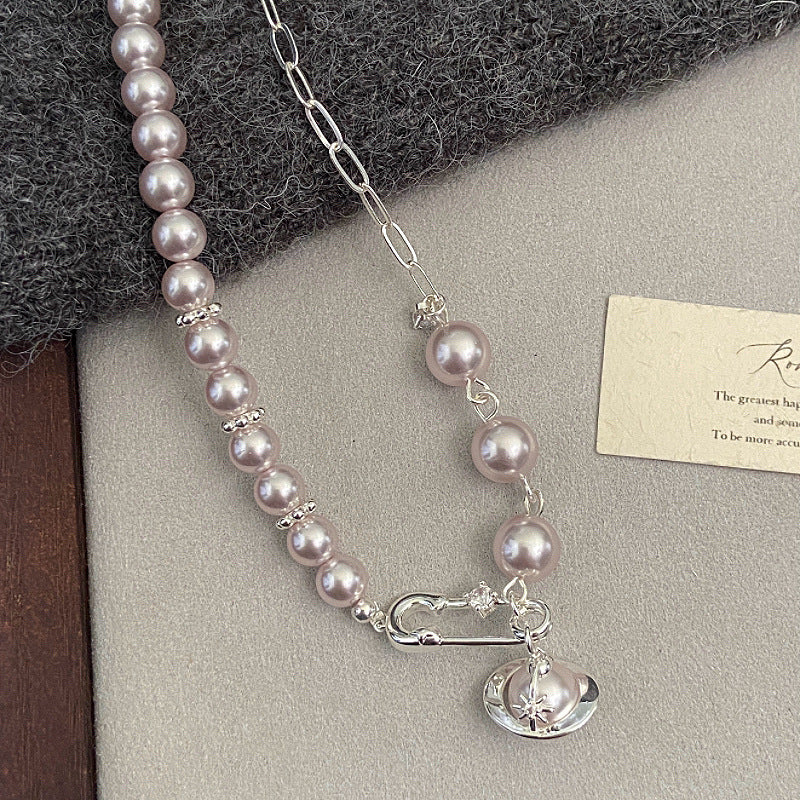 Women's Rose Pearl Pin Saturn Pull Ear Bracelets