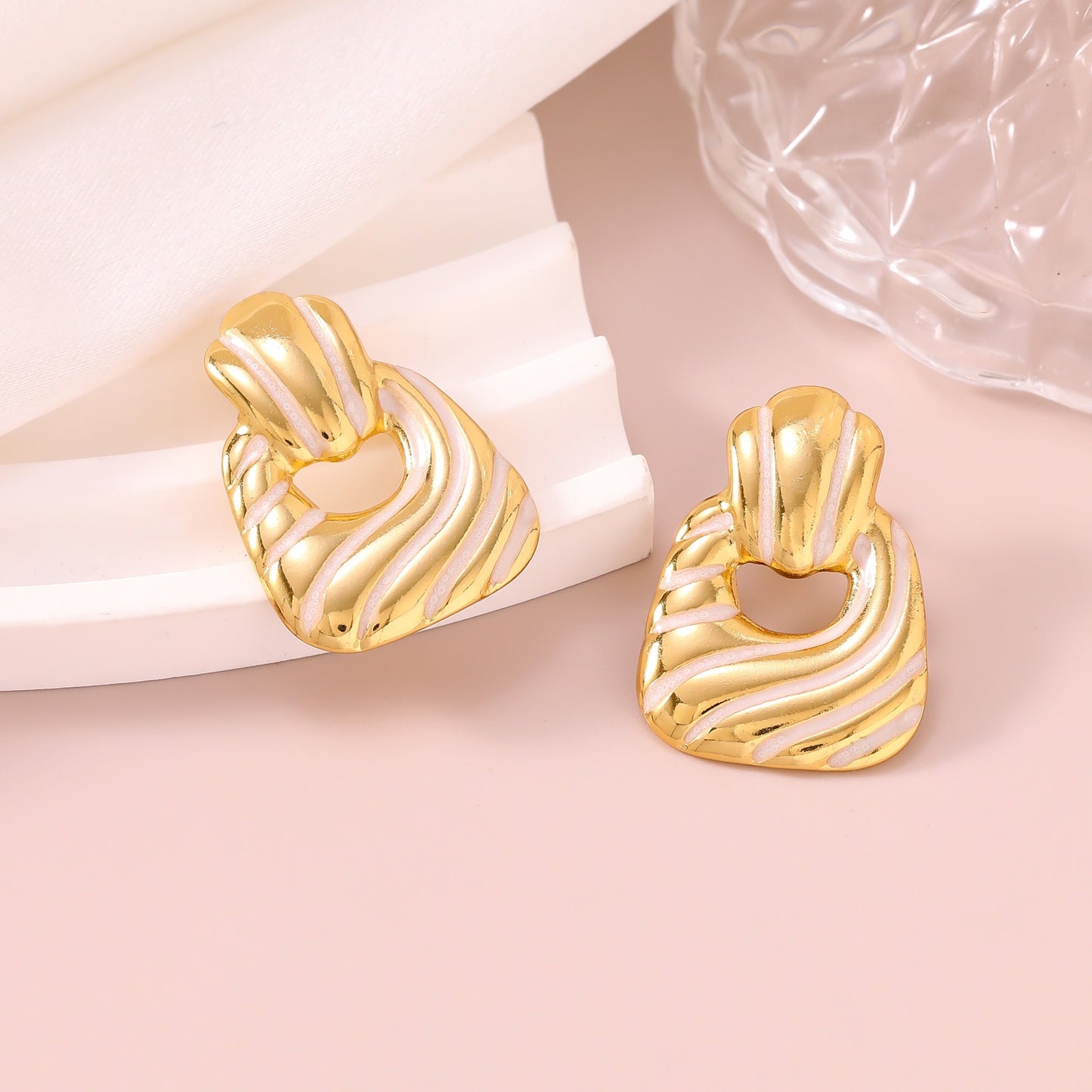 Geometric Retro Style High-grade Square Stainless Earrings