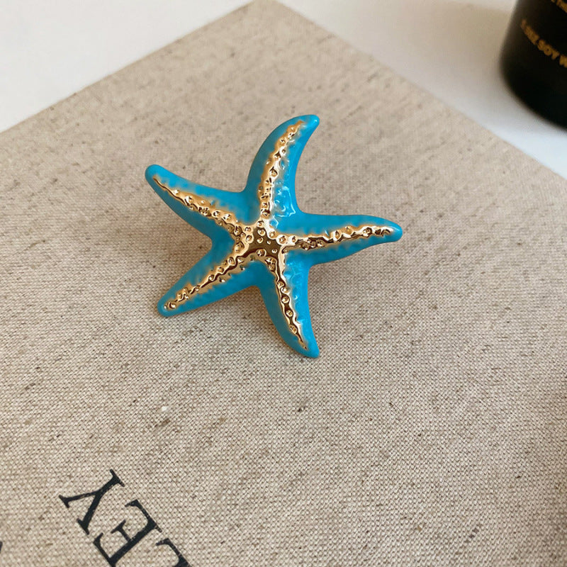 Women's Enamel Flower Open Golden Petal Design Rings