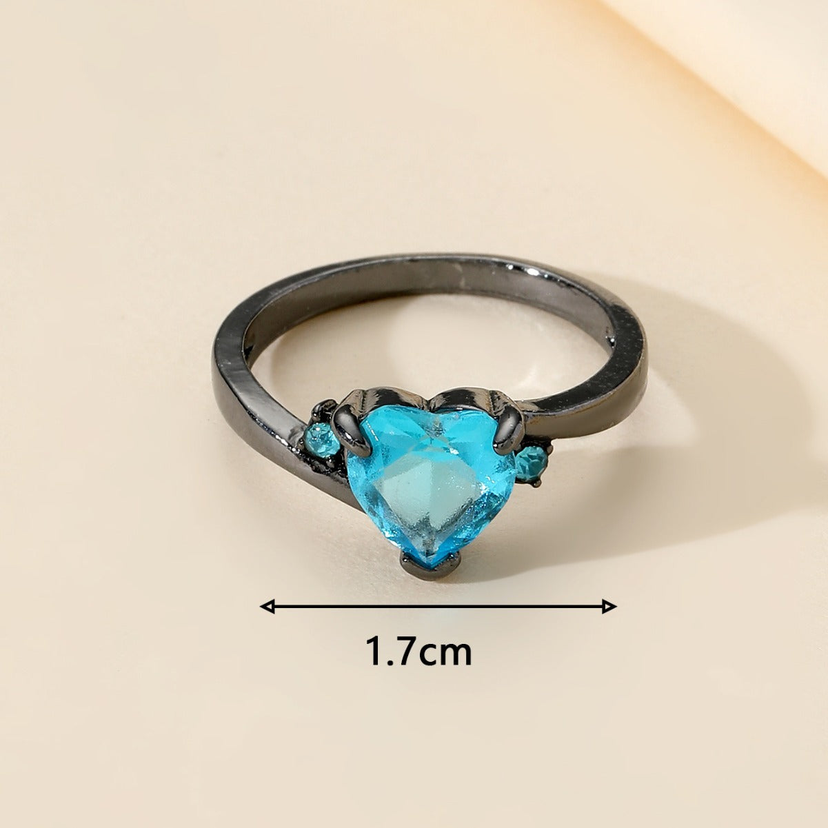 Blue Zircon Black Gold Marriage Engagement Rings