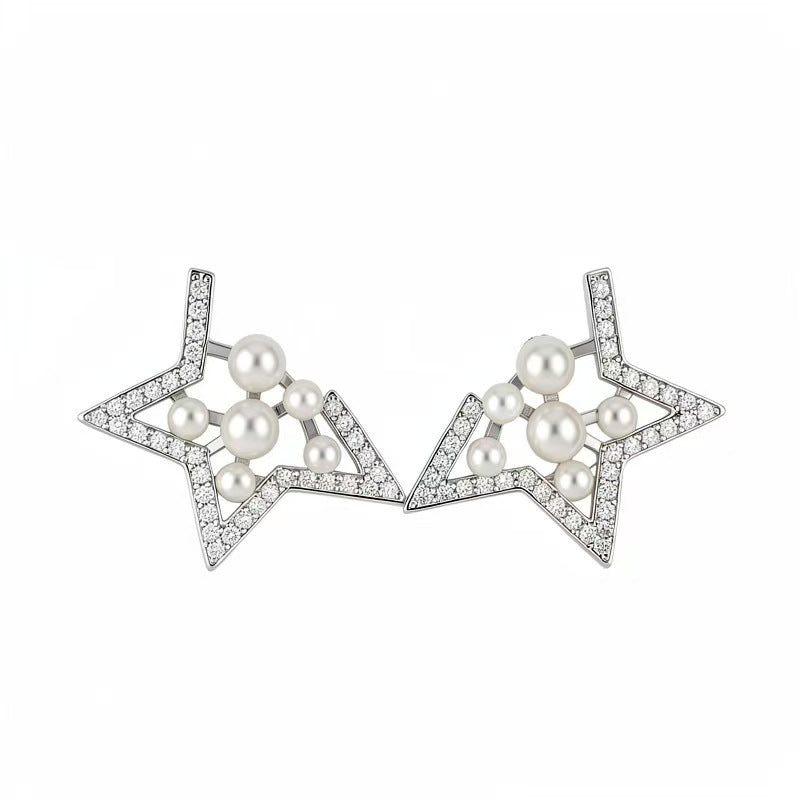 Light Luxury High Sense Inlaid Zircon Hollow Earrings