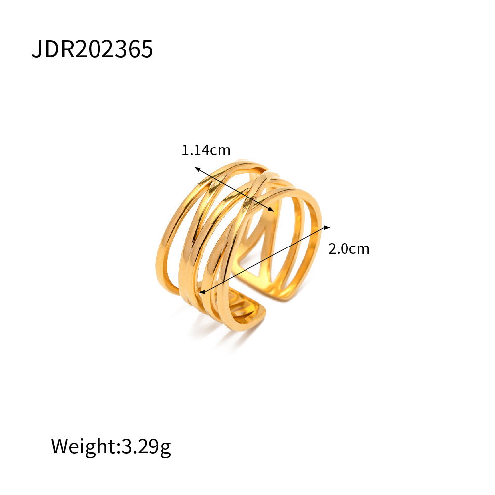 High-grade Simple Gold Steel Series Stainless Rings