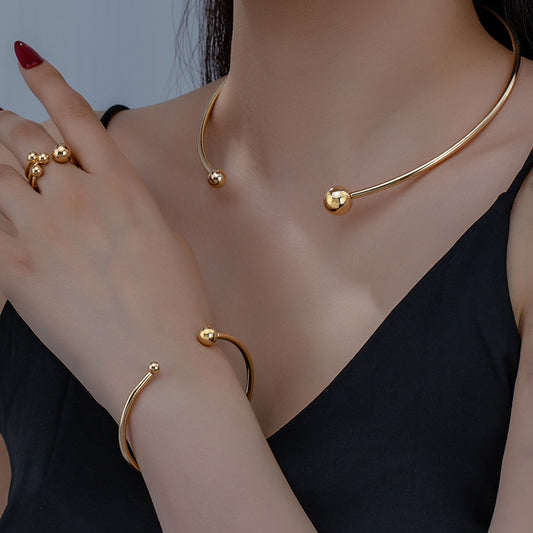 Spring Open-end Polished Simple Fashion Personalized Niche Jewelry Set