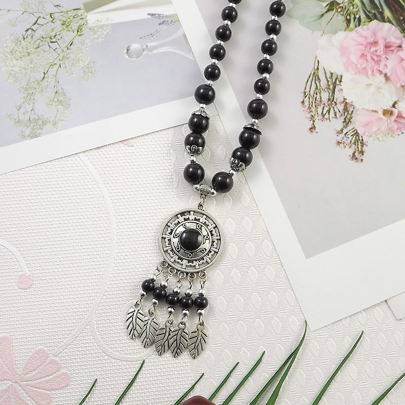 Ethnic Tibetan Colorful Beads Female Phoenix Necklace