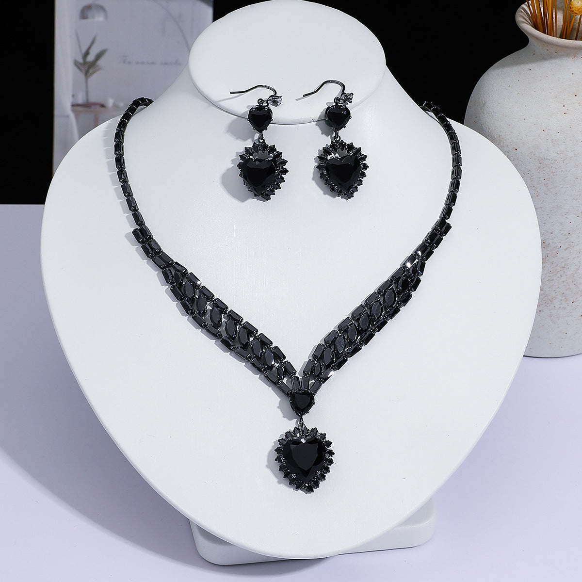 Full Diamond Drop-shaped Temperament The Dinner Party Jewelry Set