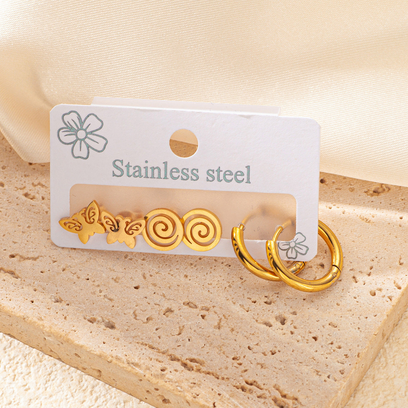 Titanium Steel Ear Exquisite Small Gold-plated Earrings