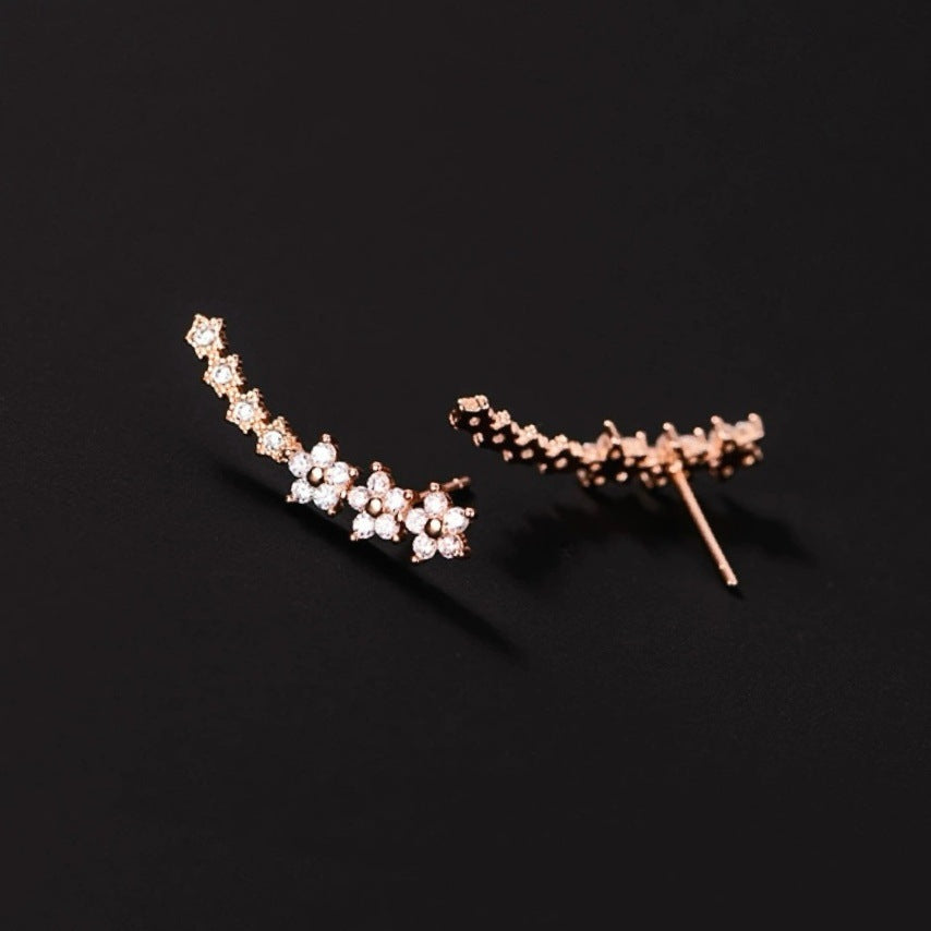 Style Diamond Embedded Star Ear Clip Design High-grade Cold Stud Earrings