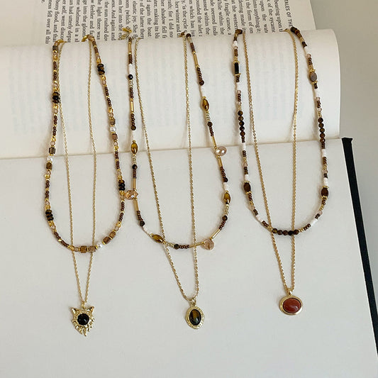 Twin Female Retro Affordable Luxury Niche Necklaces