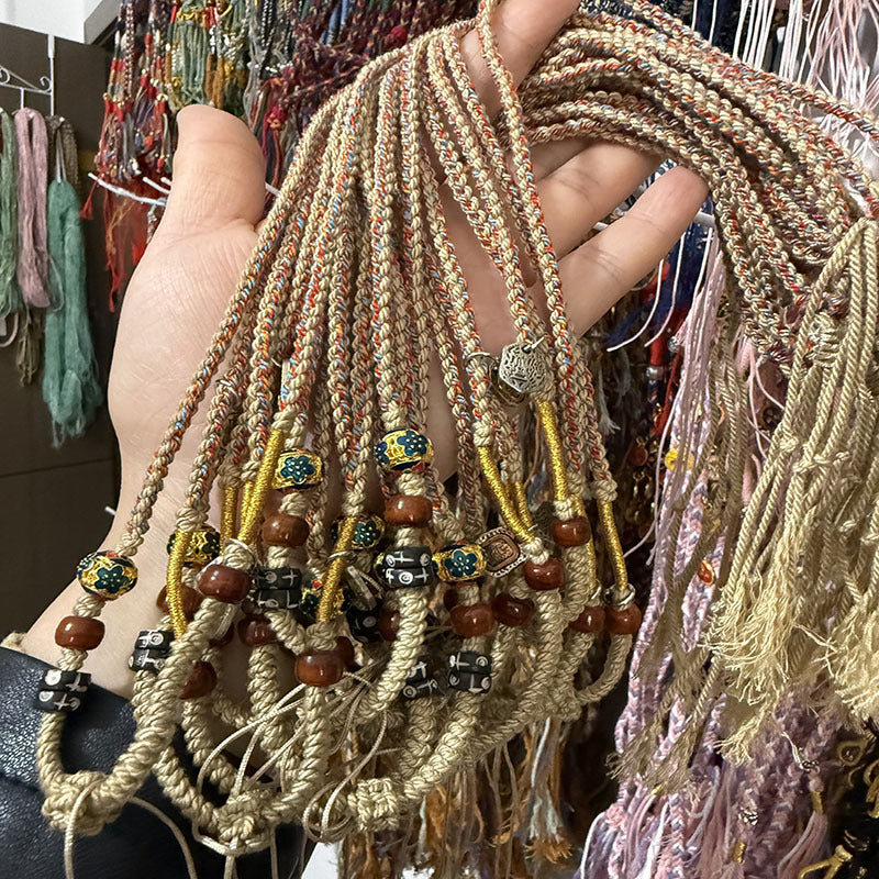 Style Tibet Beads Handmade Braided Rope Beeswax Amulet Bracelet