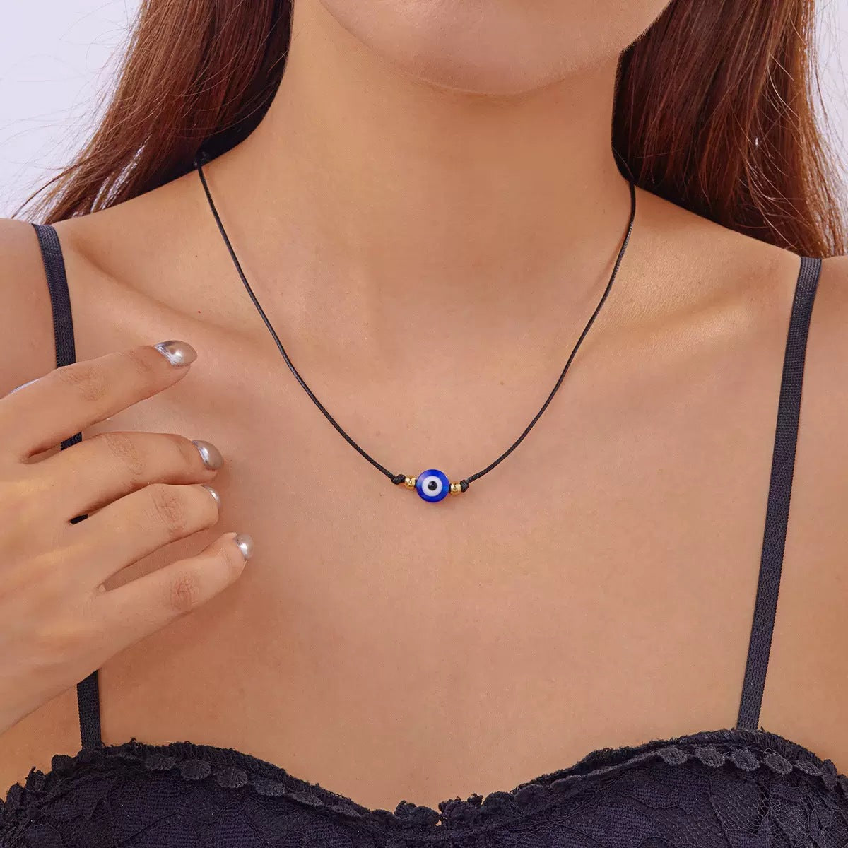 Durable Devil's Eye Woven Blue Lucky Necklace