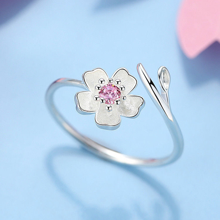 Diamond Female Light Luxury Minority Fashion Personalized Opening Adjustable Peach Rings