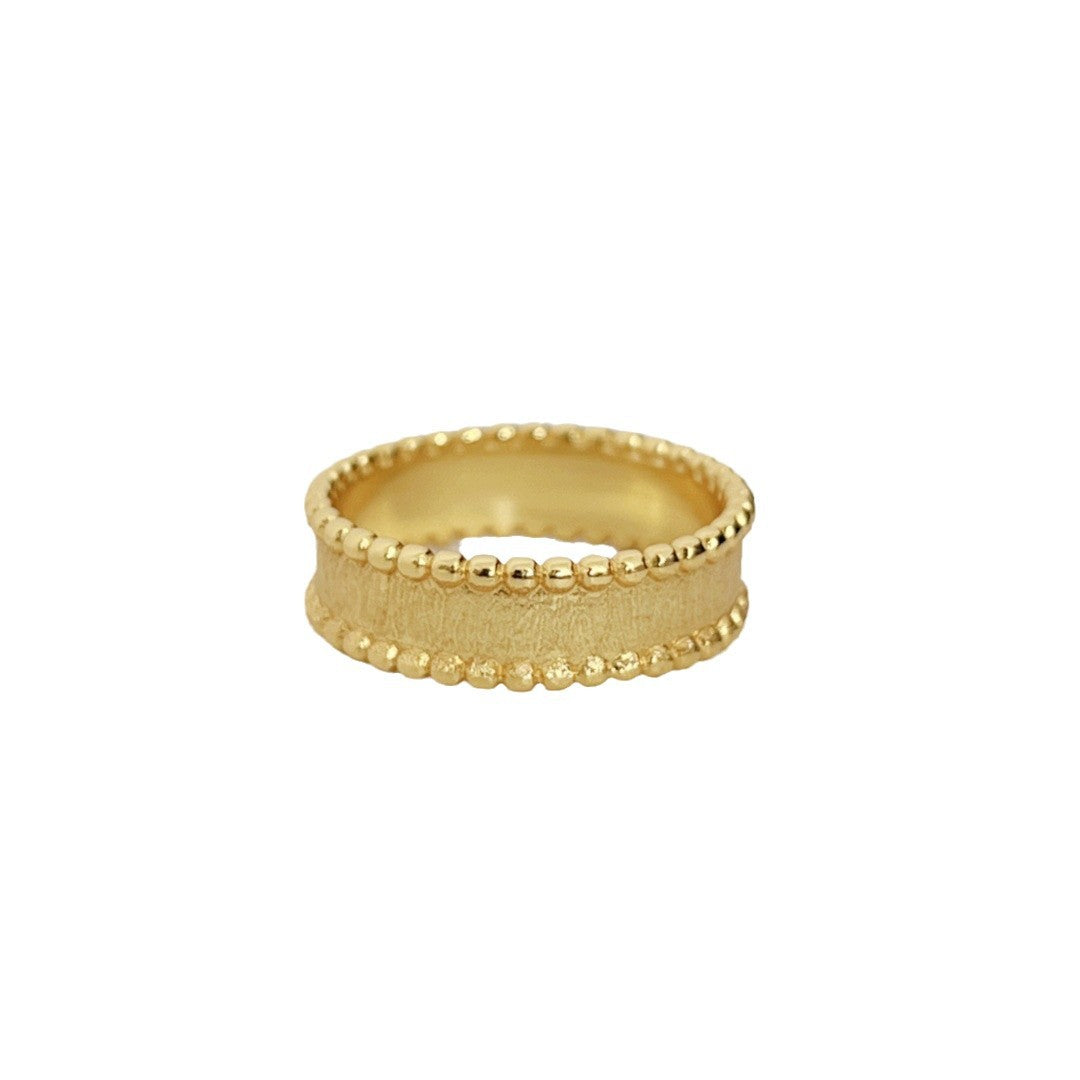 Ancient Gold Brushed Stackable Female High Rings