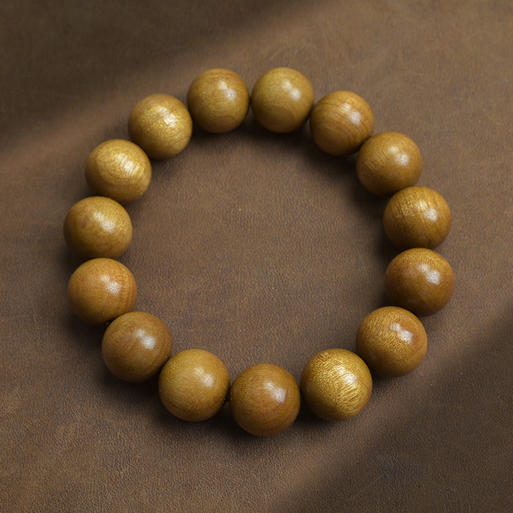 Women's & Men's Older Material Made Prayer Beads Gloomy Wood Classic Crafts Plate Bracelet
