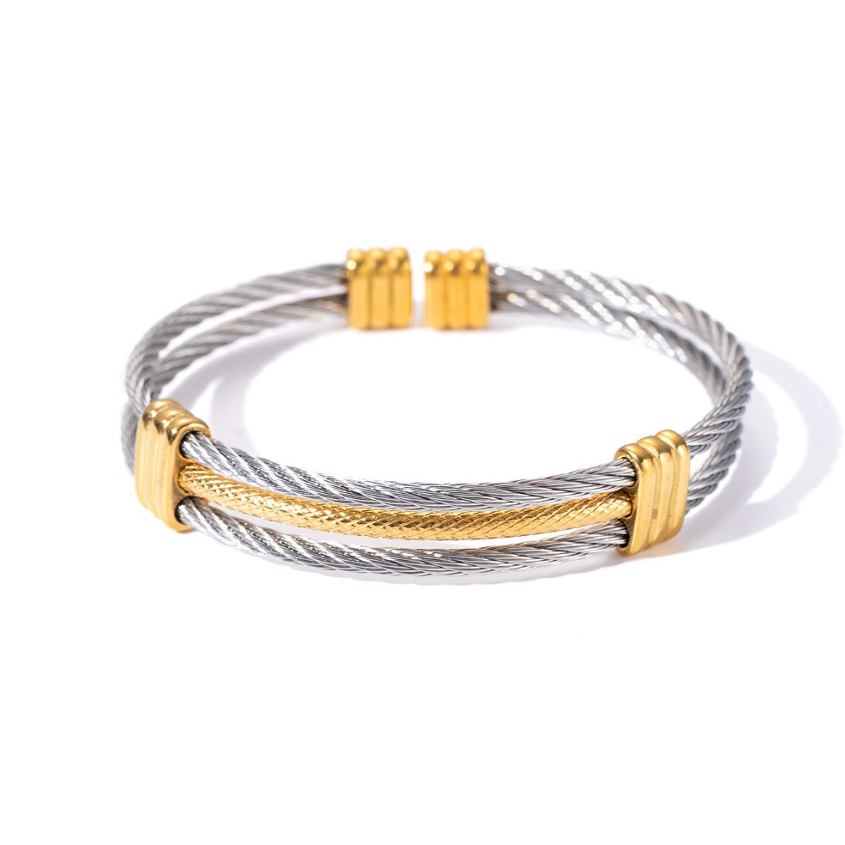 Wire Rope Elastic Stainless Simple Woven Bracelets