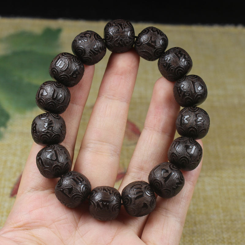 Women's & Men's Ebony Carving Rosary What's Going Mimi Live Bracelet