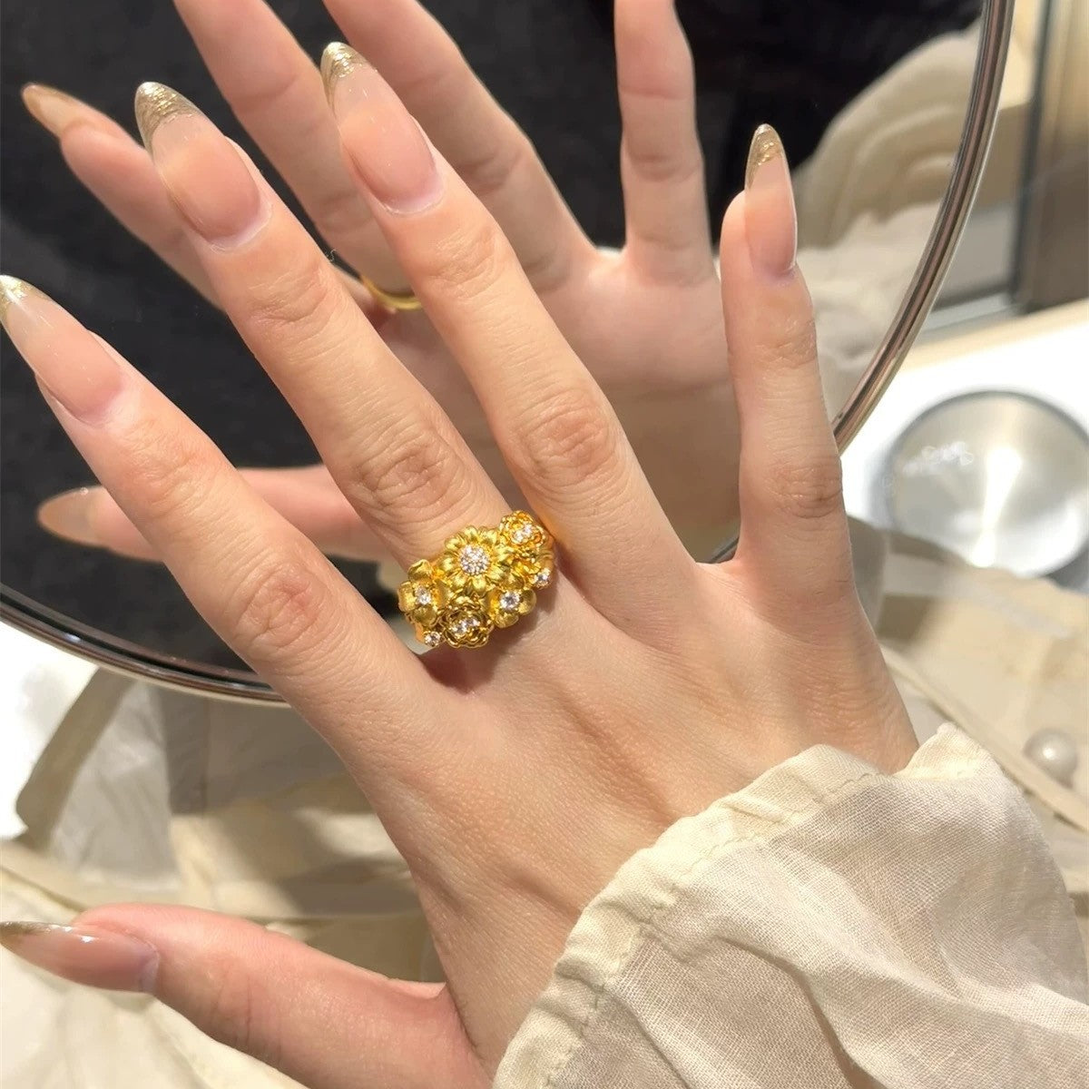 Shop Flower Female Brocade Bunch Index Finger Commuter Exquisite Hundred Ring