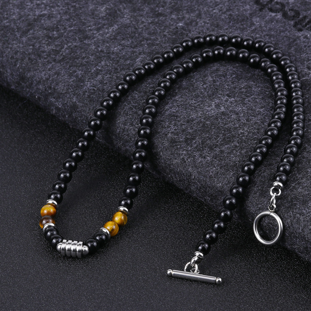 Men's Titanium Steel No Fading Beaded Foreign Necklaces