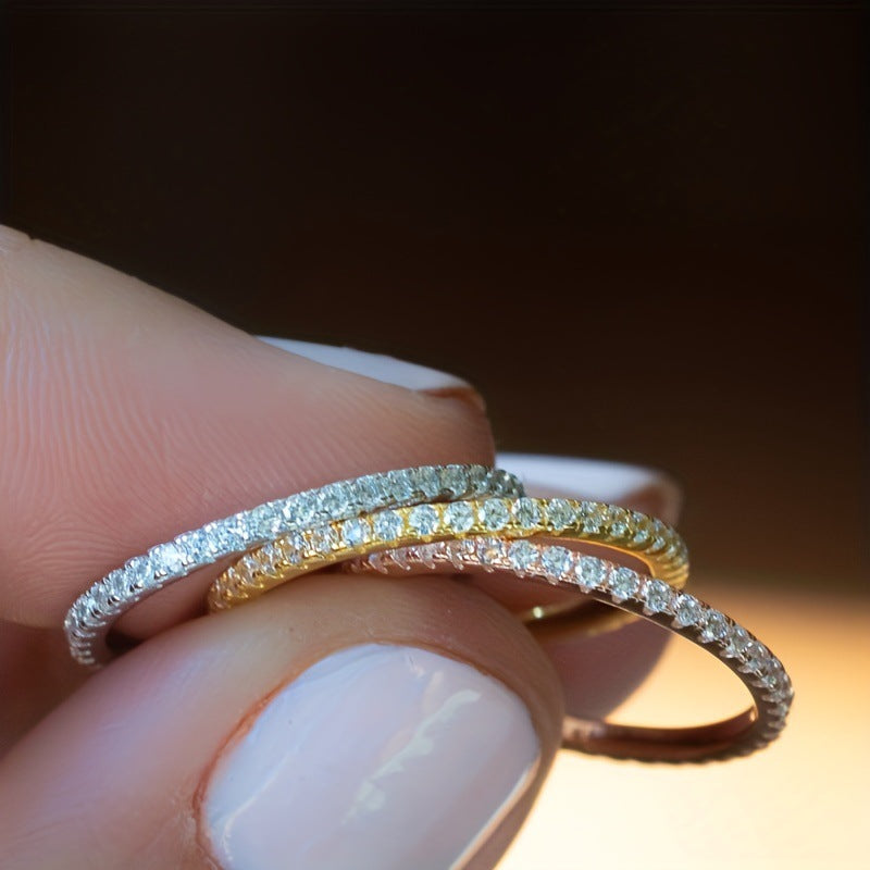 Creative Women's Sier Full Circle Diamond Ring