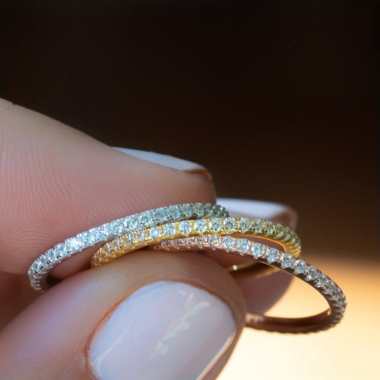 Creative Women's Sier Full Circle Diamond Ring