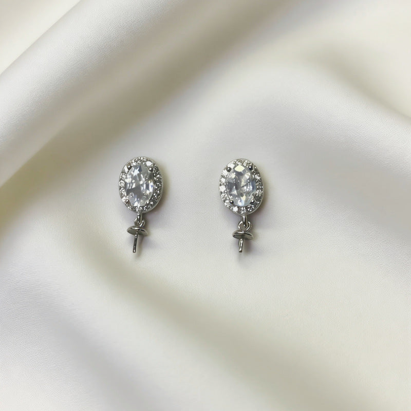 Women's Needle Aquamarine Pearl Special Interest Light Luxury Stud Earrings