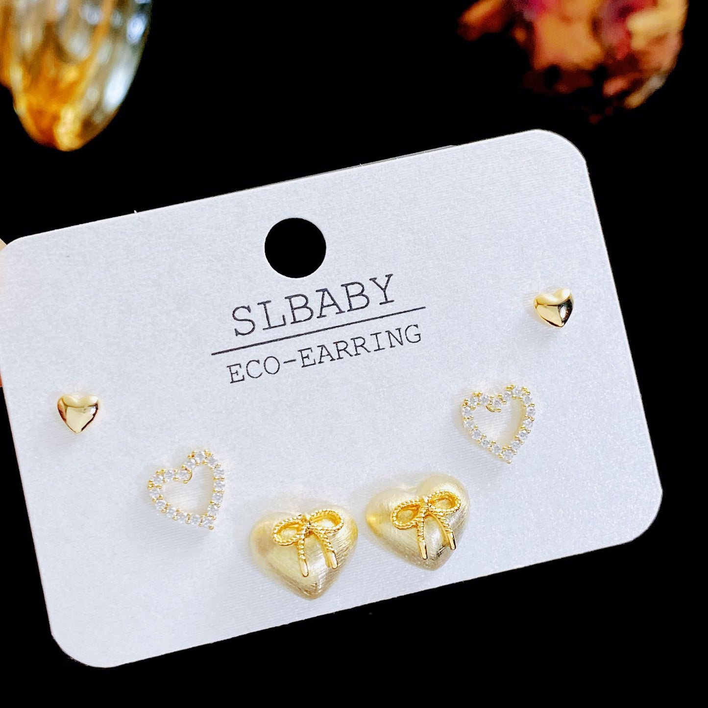 Micro Inlaid Zircon Pearl Commuter Three Pairs Earrings
